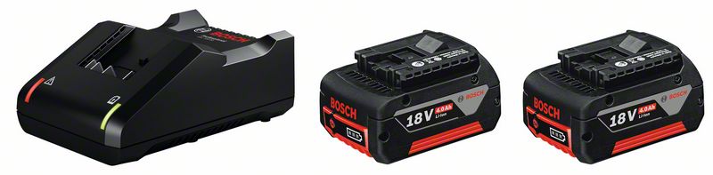 Акумуляторна батарея Bosch GBA 18V, 2 х 4,0Ah Li-Ion + GAL 18V-40