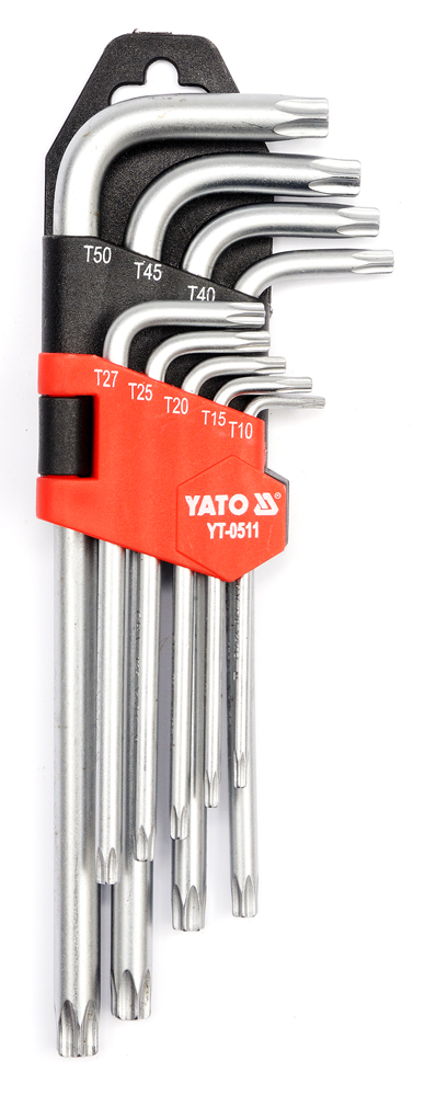 Набор ключей Yato Torx Tamperproof T10-T50, 9шт