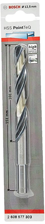 Свердло Bosch по металу HSS PointTeQ, Ø12,5 × 101мм, хвостовик Ø10мм