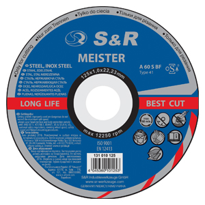 Круг відрізний S&R Meister Ø125 × 1,0 × 22,23мм