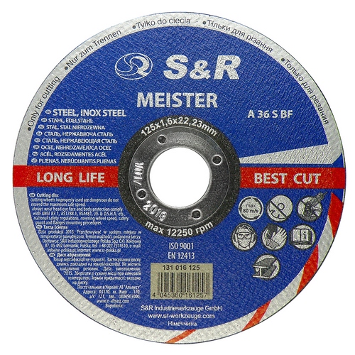 Круг відрізний S&R Meister Ø125 × 1,6 × 22,23мм