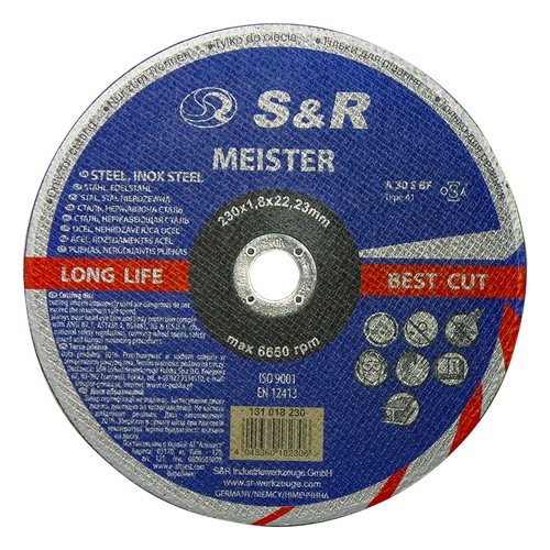 Круг відрізний S&R Meister Ø230 × 1,8 × 22,23мм