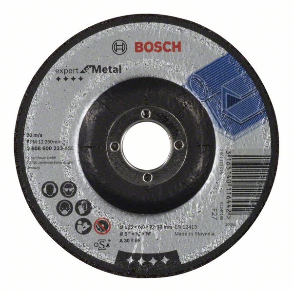 Круг зачисний Bosch Expert for Metal A 30 T BF, Ø125×6,0×22,23мм