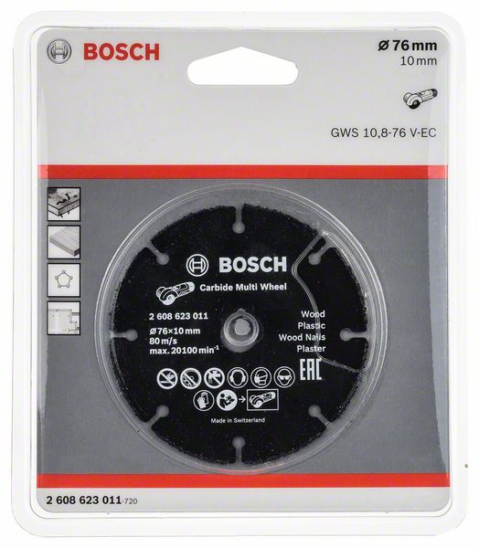Круг відрізний Bosch Carbide Multi Ø76×1,0×10мм