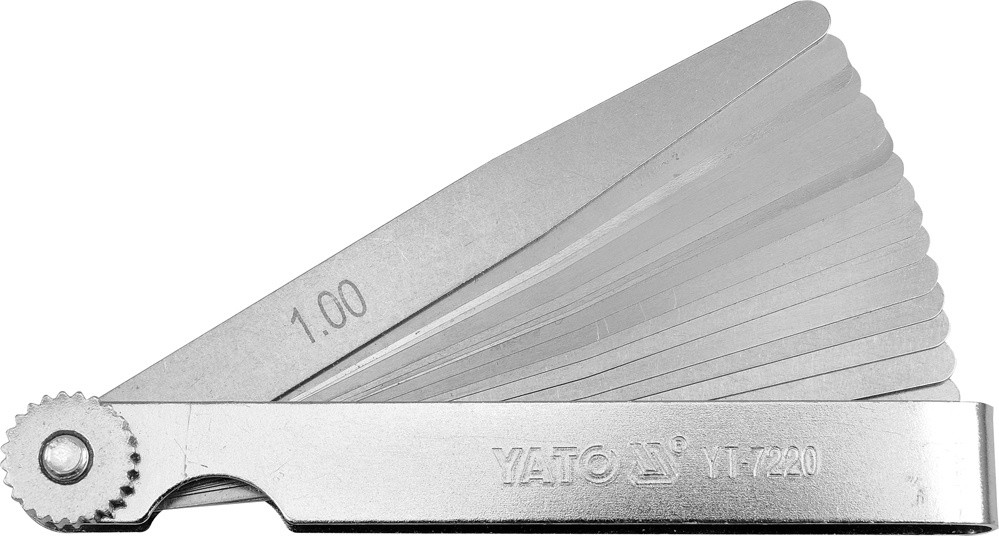 Щупи вимірювальні YATO, 100×10мм, 17шт, 0,02-1мм