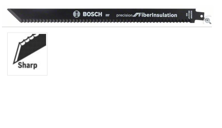 Полотно ножівкове Bosch Precision for FiberInsulation S1213AWP, HCS, 300мм, 1шт
